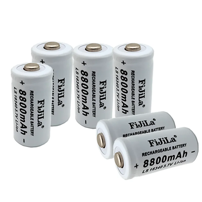 Cylindrical battery 16340 Battery CR123A 8800mAh 3.7V Li-ion Rechargeable Battery 16340 Charger diy battery