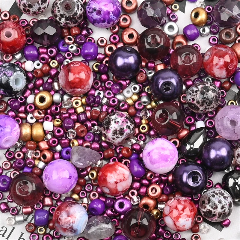 15series Mixed Beads Loose Round Mini Seed Beads Ice Crack Stone Beads Assorted Diy Bracelet Wedding Dress Jewelry Material