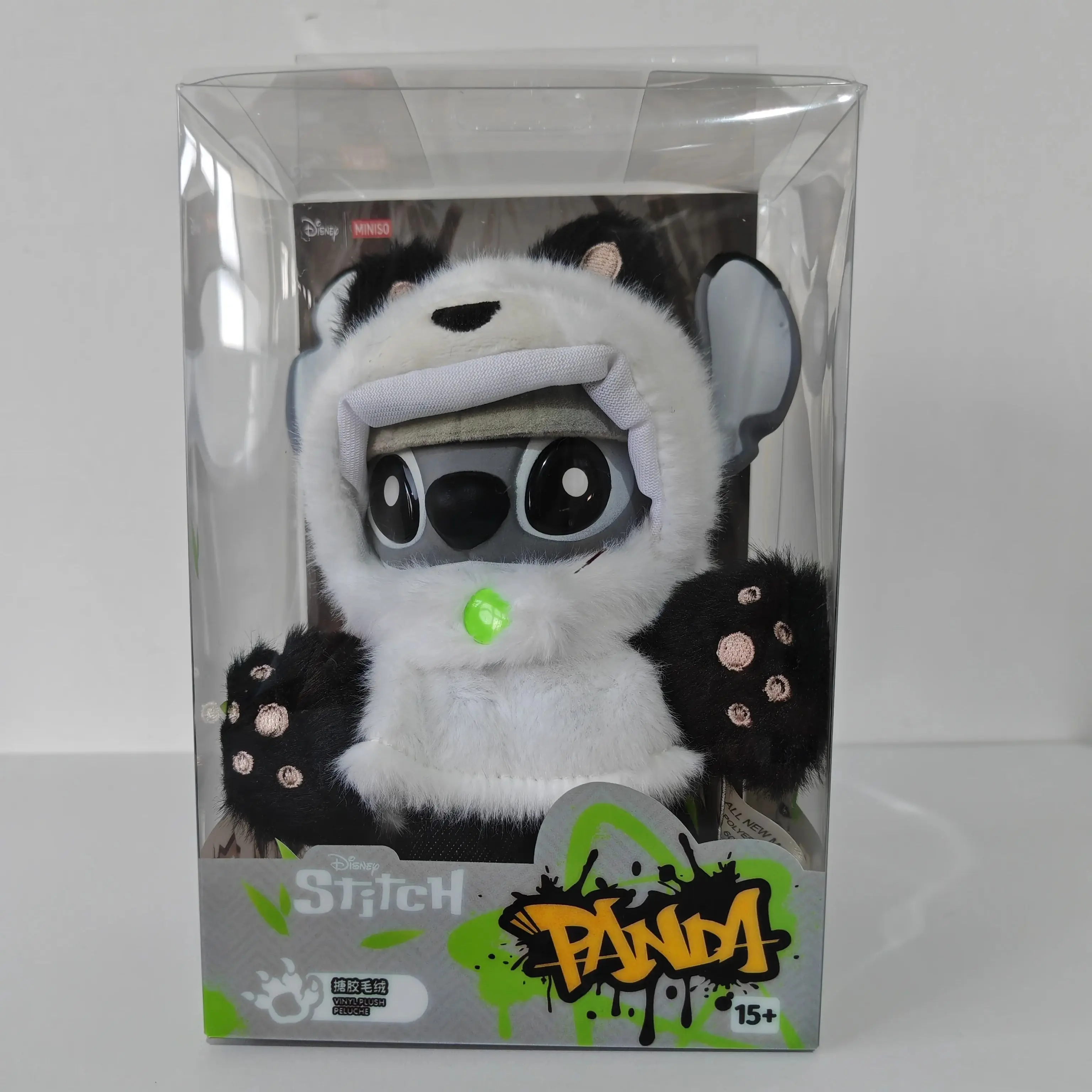 2025 novo miniso disney brinquedo de vinil ponto panda versão região chinesa limitada anime figura móvel ornamento de mesa chaveiro