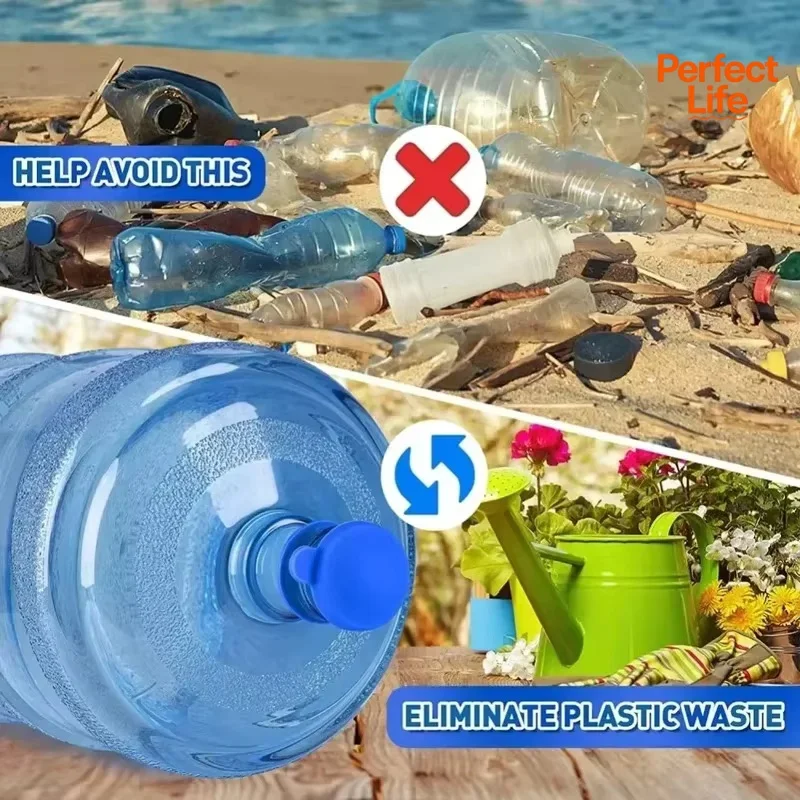 With Inner Plug Water Jugs Cap High Quality Durable Thick Drinking Bucket Cover Non-Spill Reusable Silicone Water Bottle Cover