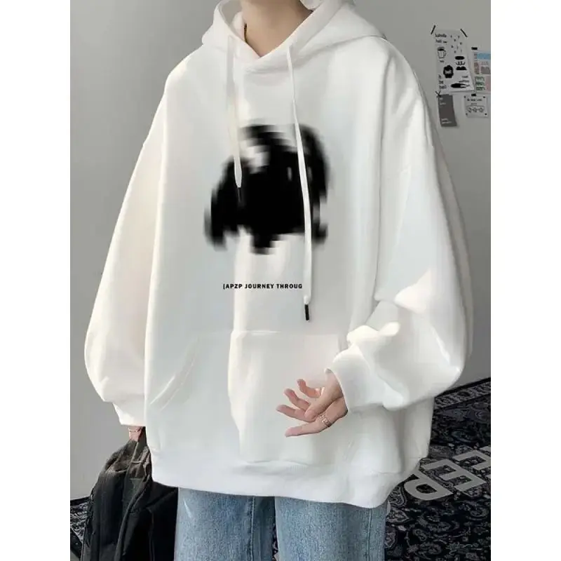 

Hooded Sweater Men's and Women's Same Autumn and Winter Oversize Loose Top Versatile Pullover Long Sleeve Jacket Clothes