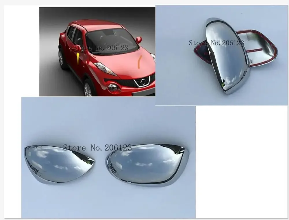 Accessories For Nissan Juke 2011 2012 2013 Door Mirror Cover Overlay Trim Rearview Panel Chrome Car Styling