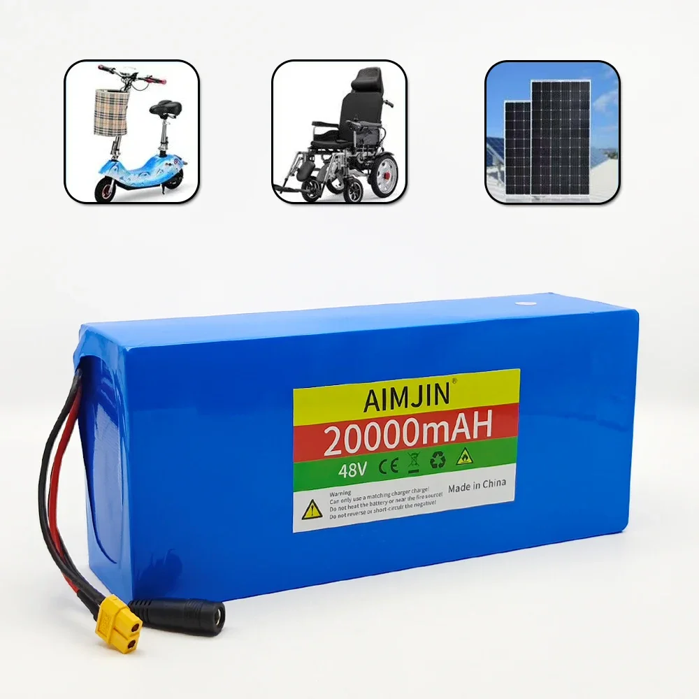 13S5P Battery Pack  48V 20Ah 18650 Lithium Built-in Intelligent BMS For 500-1000W electrical machinery+charger