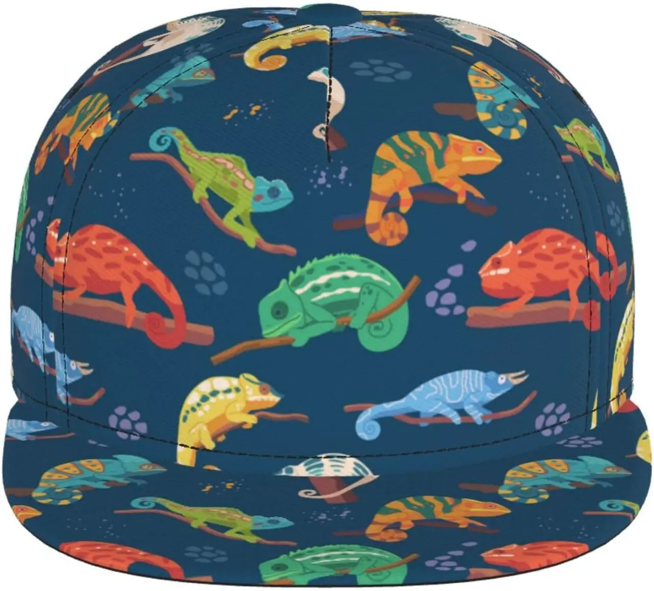Lizard Chameleons in Print Baseball Cap for Men Women Adjustable Trucker Hat Snapback Sun Dad Cap Lightweight Unisex