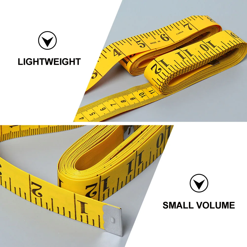 

Fiberglass Tape Measure Heavy Duty Soft Ruler Yellow Portable Measuring Tool for Seamstress Craftsman Quilters Car Vinyl