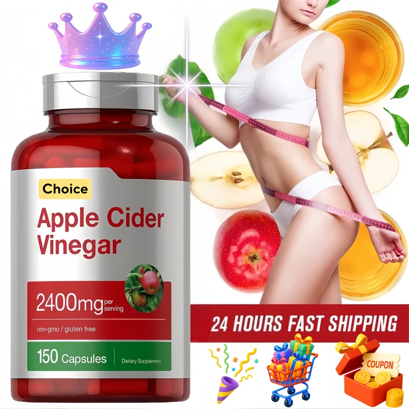 

2400mg Apple Cider Vinegar Vegan Capsules Keto Curb Cravings Body Shape Weight Management Metabolism and Detoxification Glp -1