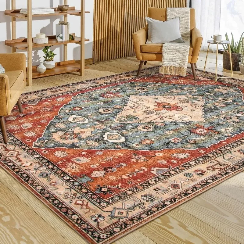 Bohemian Style Bedroom Room Soft Carpet Retro Large Area Washable Living Room Rugs Printed Cloakroom Mats Ковер Tapis 러그