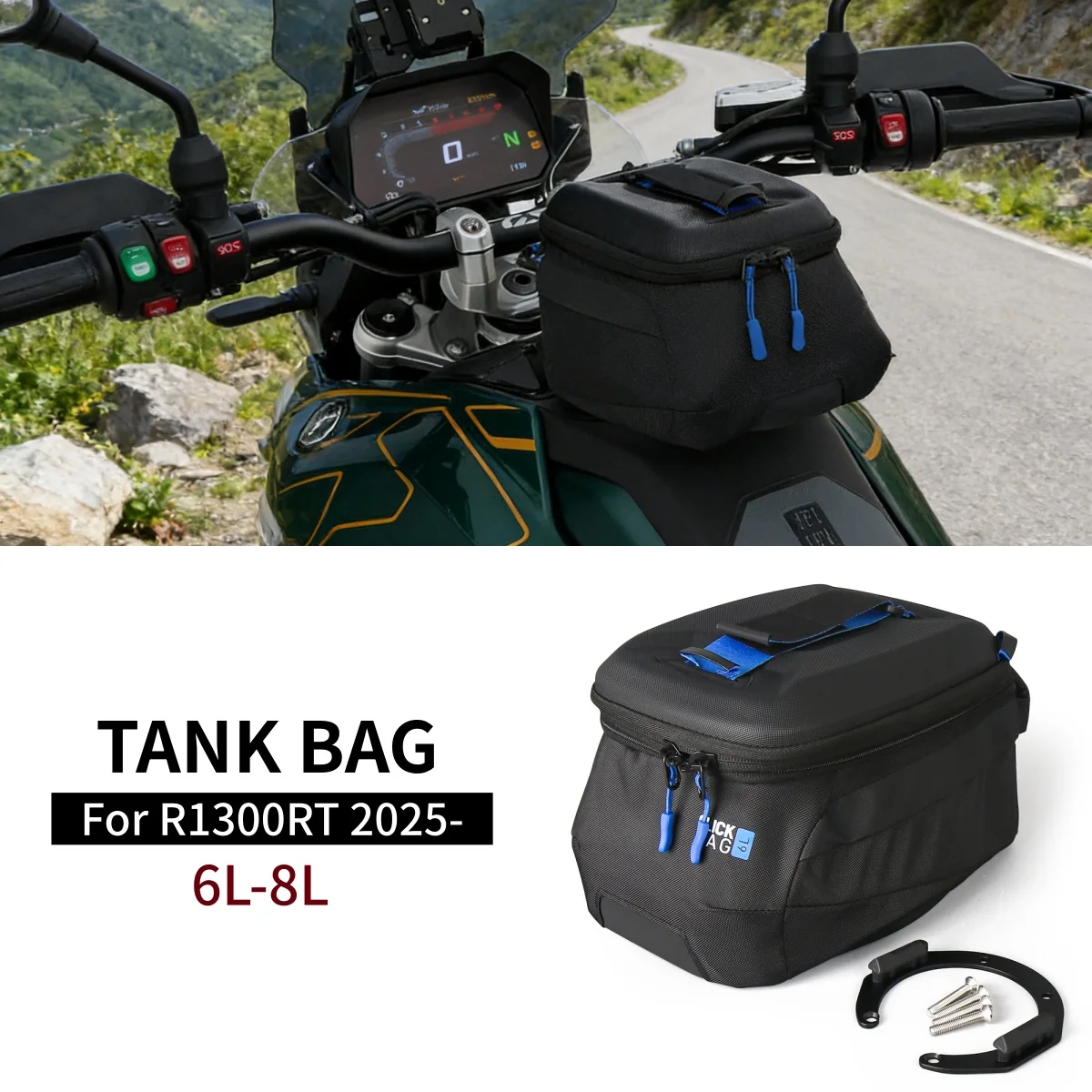 

For BMW R1300RT R 1300 RT r1300rt 2025 2026 Motorcycle Tank Bag 6L Luggage Storage Bags Quick Realease Fuel Tankbag Waterproof