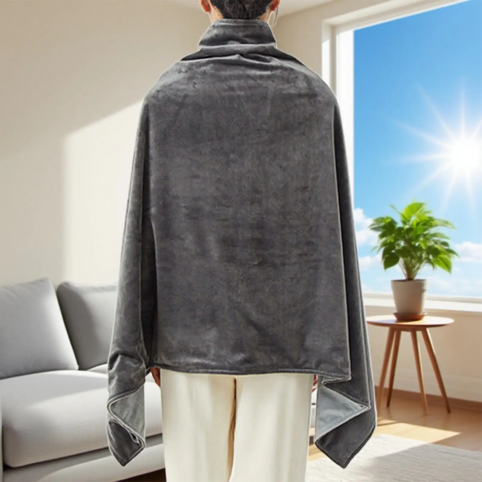 Heated Throw Blanket Wearable Cordless Winter Heating Shawl 3-Level Adjustable Heater Shawl For Indoor Home Studio Car Travel