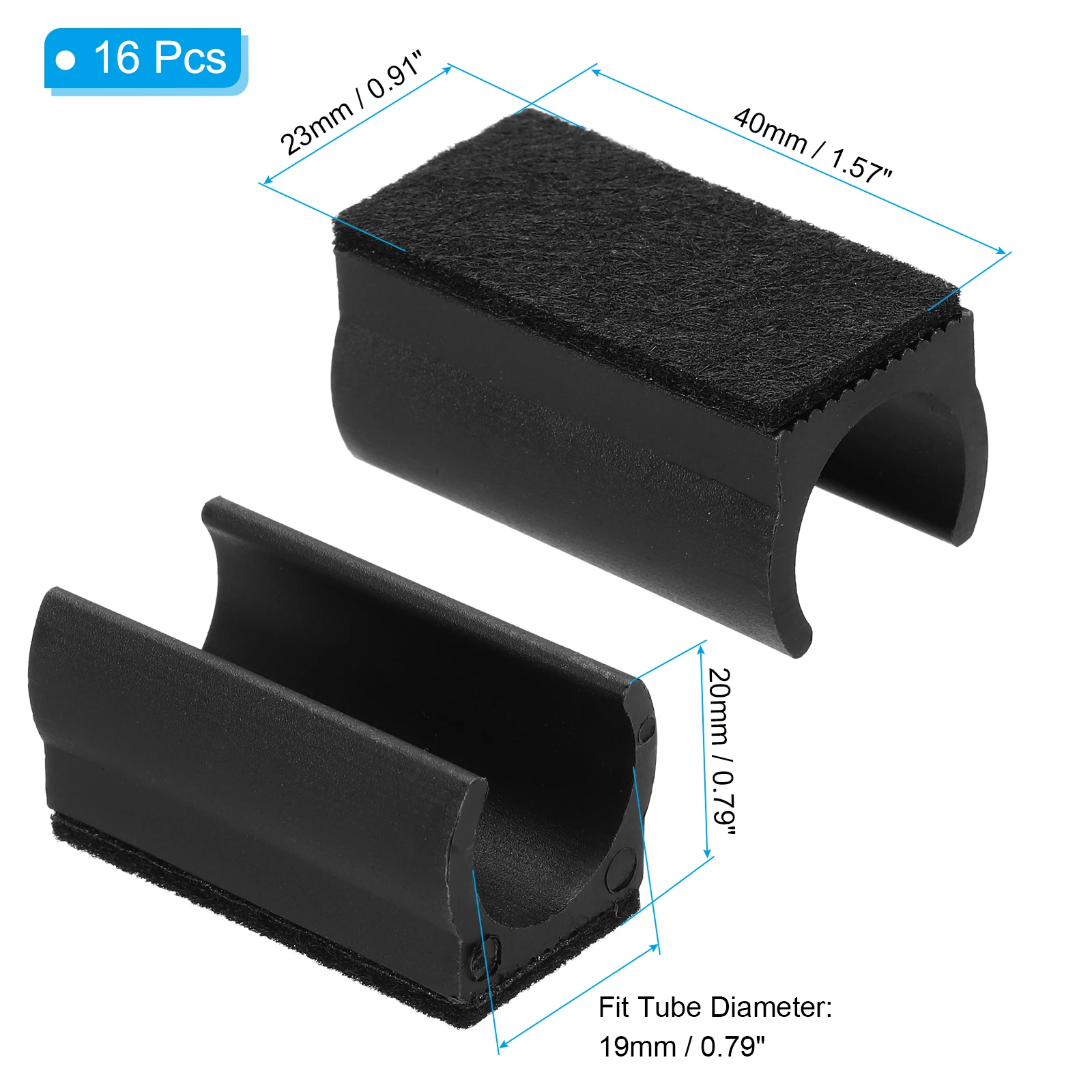 16Pcs U Chair Leg Caps Rectangle Chair Leg Pad Cover Furniture Feet Leg Floor Hardwood Protectors 8-25cm Black/White /White Grey