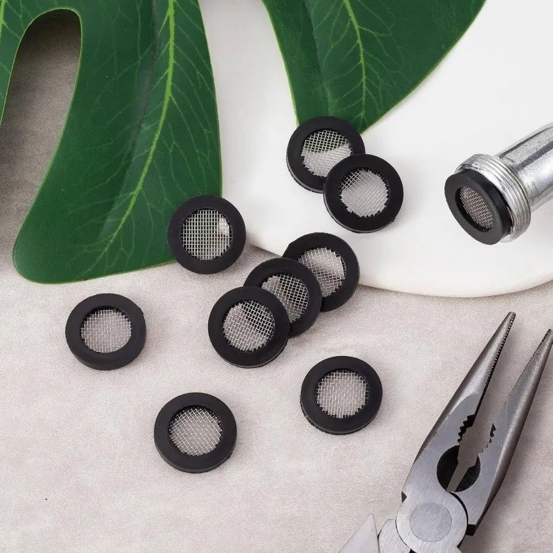 14Pcs 24mm Shower Head Washers with Filter Mesh, Rubber Flexible Seals for Shower, Faucet & Hose, Improve Water Flow