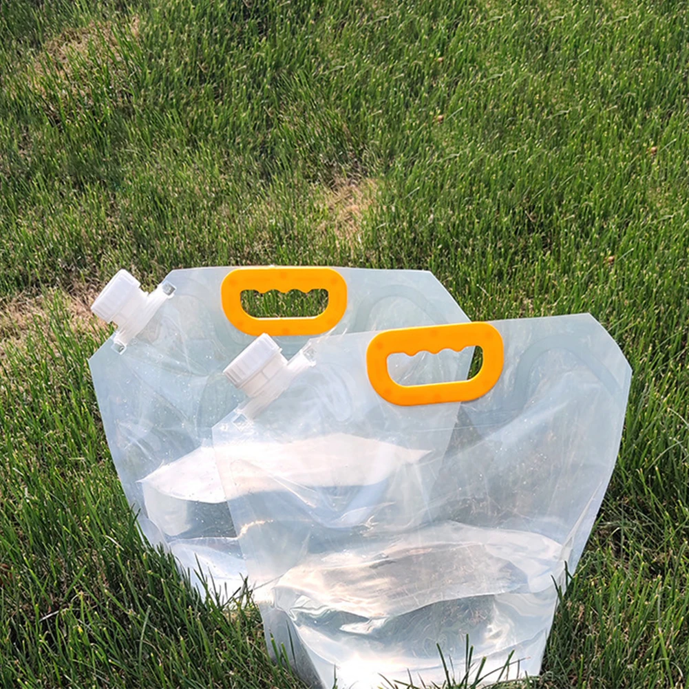 1L-10L Large Capacity Water Bag Plastic Portable Foldable Thickening  Water Bags With Handle Outdoor Camping Accessories
