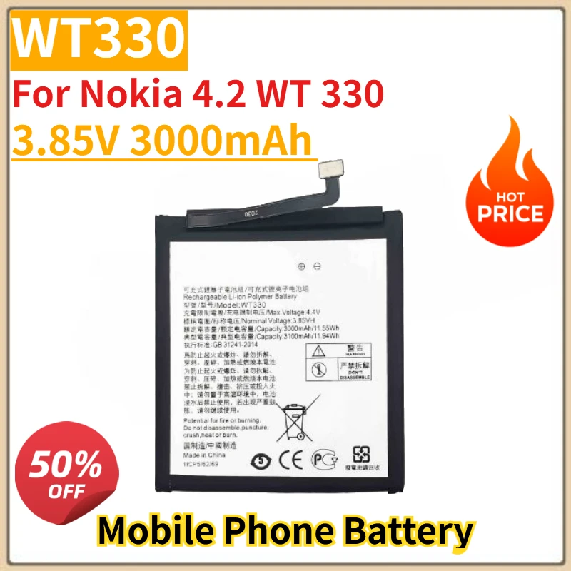

High Quality New WT330 Mobile Phone Battery 3.85V 3000mAh For Nokia 4.2 WT 330 Nokia4.2 Replacement Battery