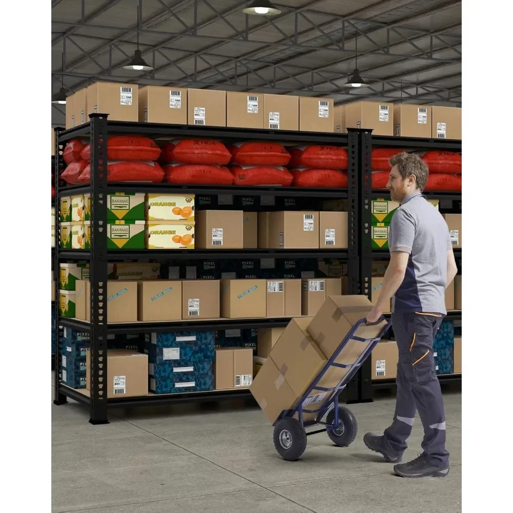 헤비 듀티 차고 보관 선반 - 48인치 너비 x 24인치 깊이 x 72인치 높이 조절 가능한 금속 선반 유닛, 5단 산업용 보관 선반