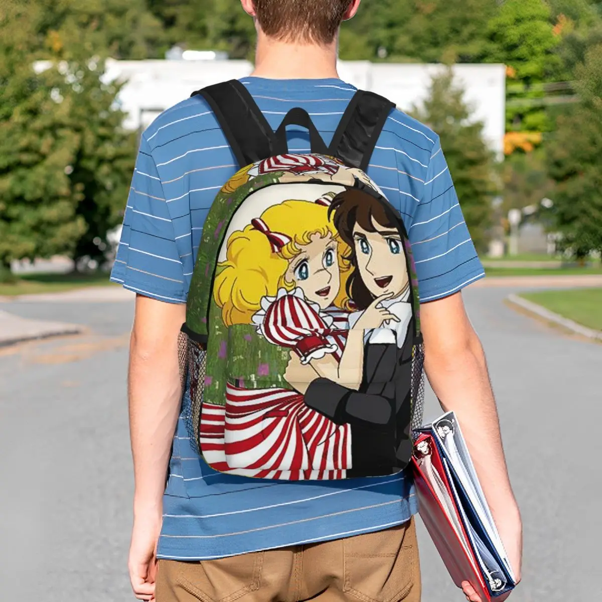 Anime Candy Candy Backpack Student BookBag Children School Bag Laptop Shoulder Bags for Men Women