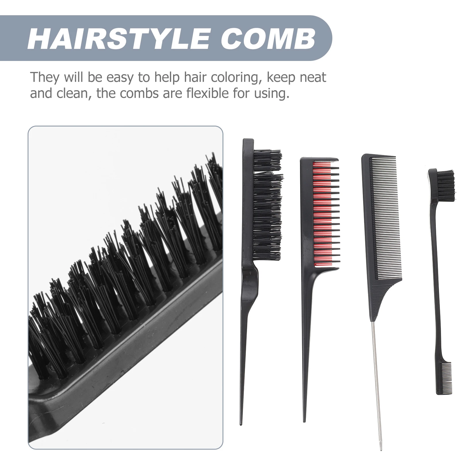 

1 set 1 Set Hair Coloring Comb Kit Reusable Washable Plastic Combs For Home Salon Use Durable Hair Dyeing Brush Styling Tool Set