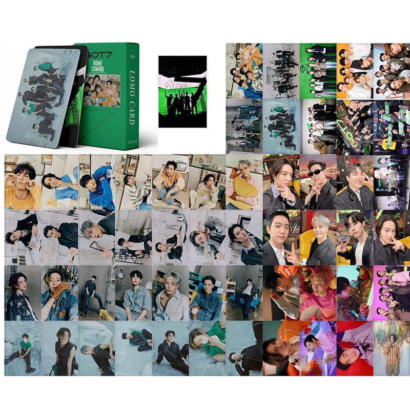 55PCS/set Kpop GOT7 LOMO CARDS new album Breath of Love : Last Piece K-pop GOT7 Photocards HD photo cards fans gift