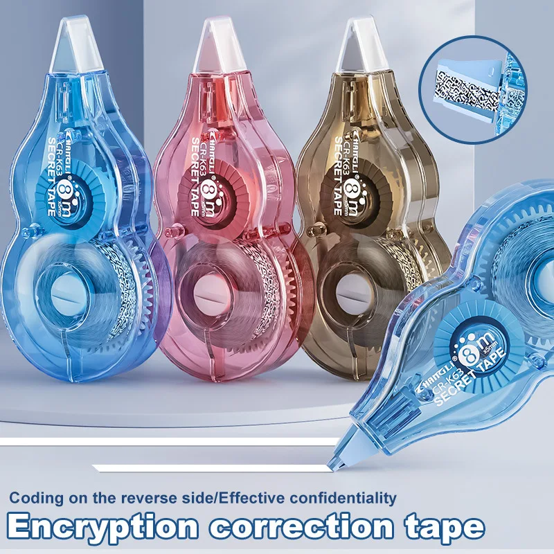 3‑Pcs 8M Privacy Encryption Correction Tape Confidential Information Cover Office Student Stationery