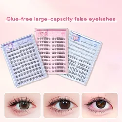 BQI 10 Rows Camellia Glue-free Large-capacity False Eyelashes, Natural Upper And Lower Eyelashes, Daily Makeup False Eyelashes