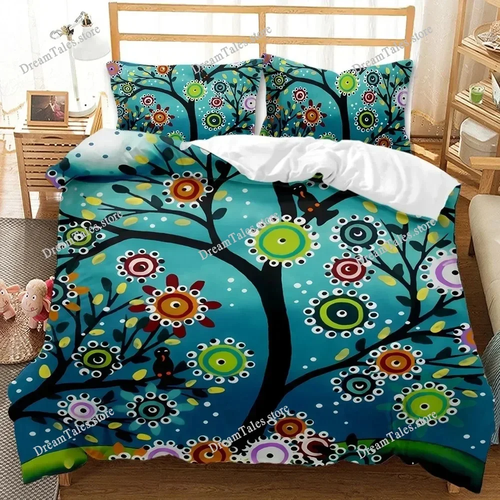 

Tree Duvet Cover Bohemian Forest Happiness Tree Comforter Cover Bedding Set Twin Double Queen King Size Polyester Qulit Cover369