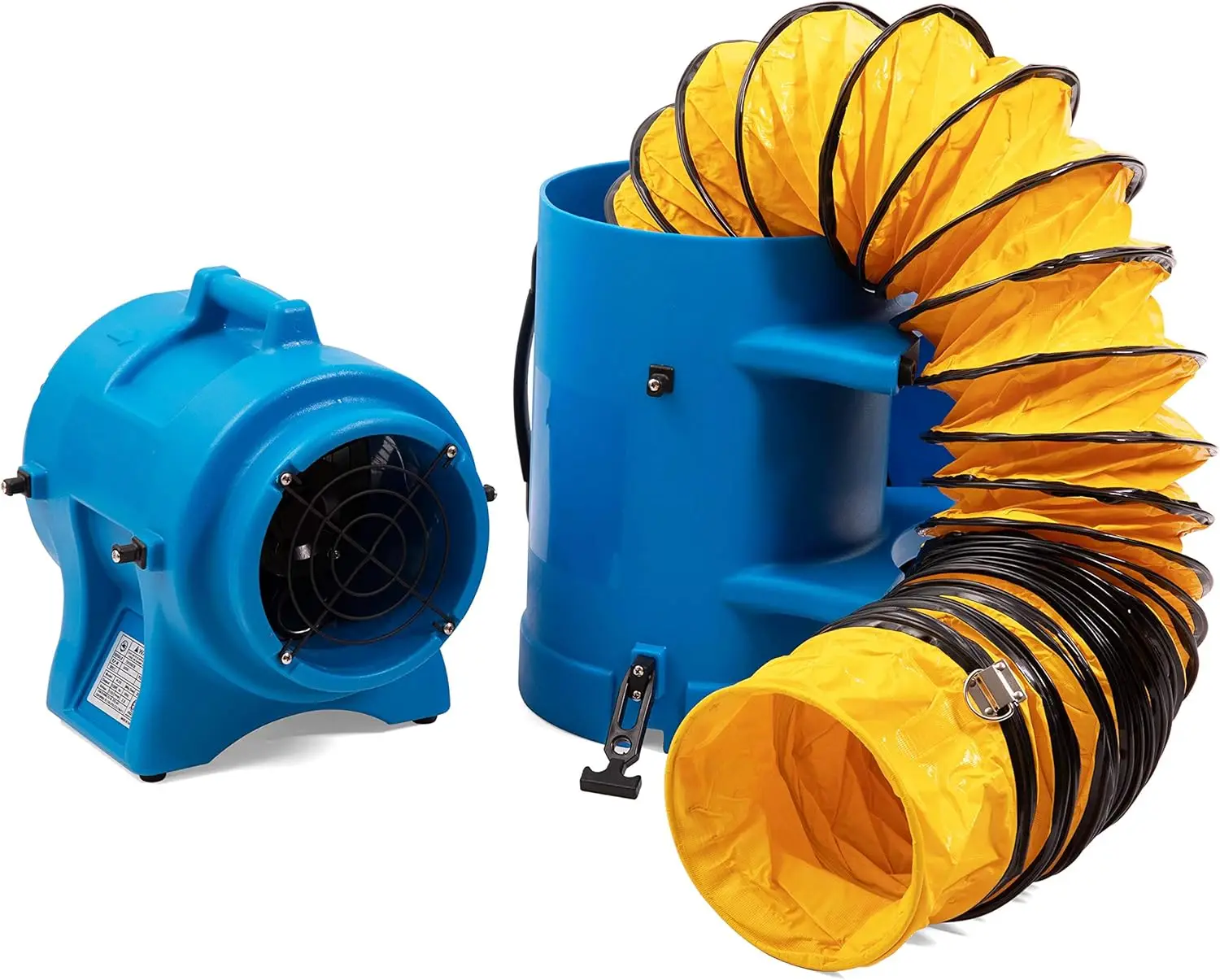 Ventilador axial de alta pressão de 8 polegadas 1/3hp para ventilação com mangueiras e recipiente de 25 pés