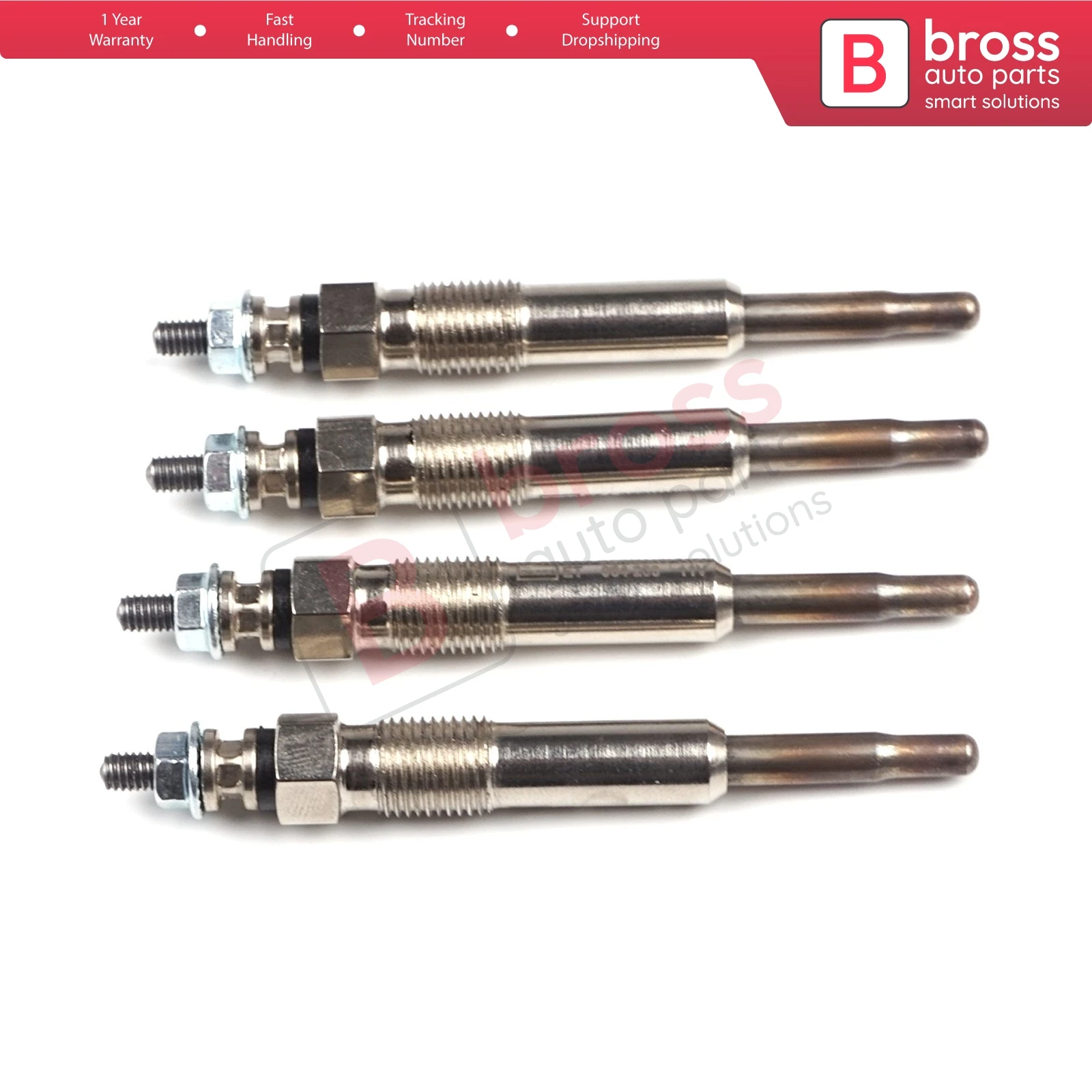 Bross Auto Parts BGP31-1 4 Pcs Heater Glow Plugs GX84, 7700100586, 0100226238 for Honda Renault Rover 1.9-2.0-2.2 Fast Shipment