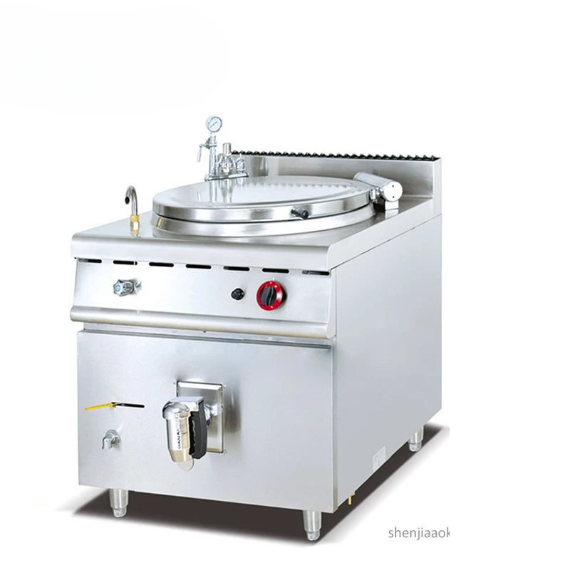 Commercail Vertical Gas cooking pot Stainless steel mezzanine soup pot Natural gas/Liquefied gas braising pan 100-140L