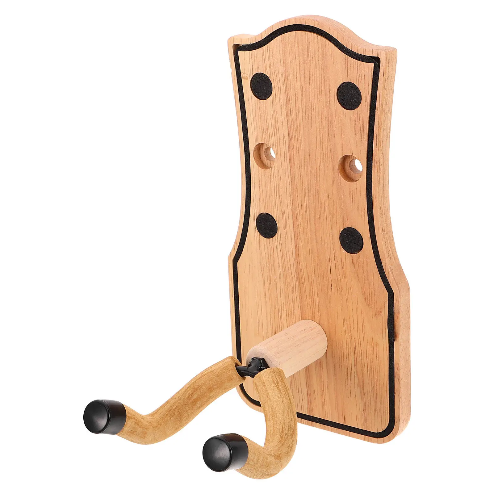 Wall Mounted Guitar Hanger Solid Wood Design for Acoustic Electric Bass Ukulele - Secure Instrument Wall Display Stand Farmhouse