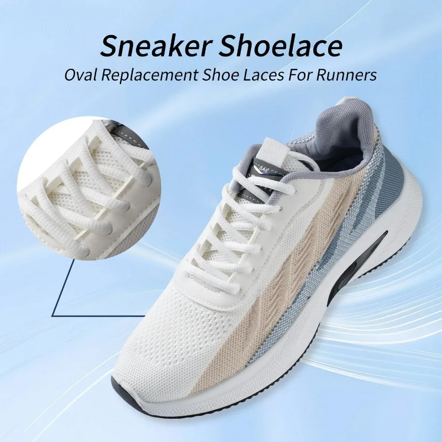 Oval  1/4" Athletic Shoe Laces Half Round 14 Dferent Lengths Ring Shoelace for Everone in 24"-79"