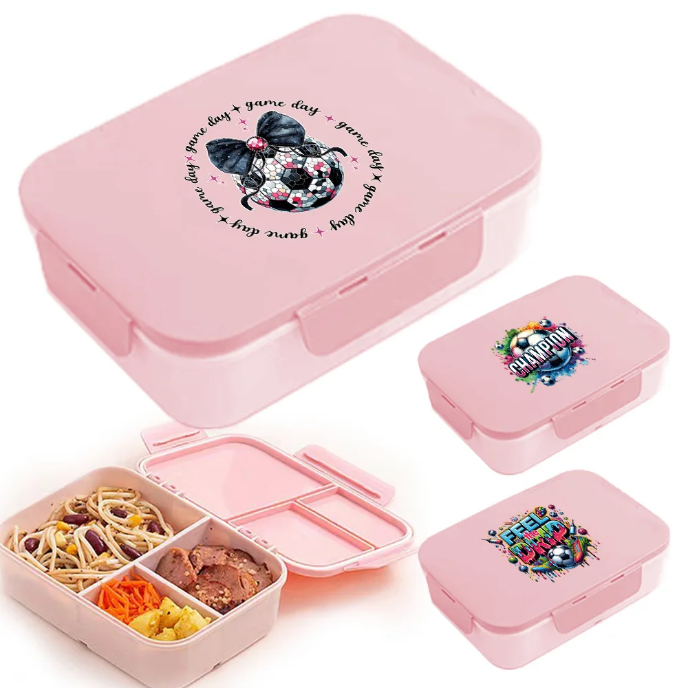 

Bento Box 3 Compartment Divided Lunch Container Leakproof Microwave Safe 2026 Soccer Fan Portable for Work Travel Gift