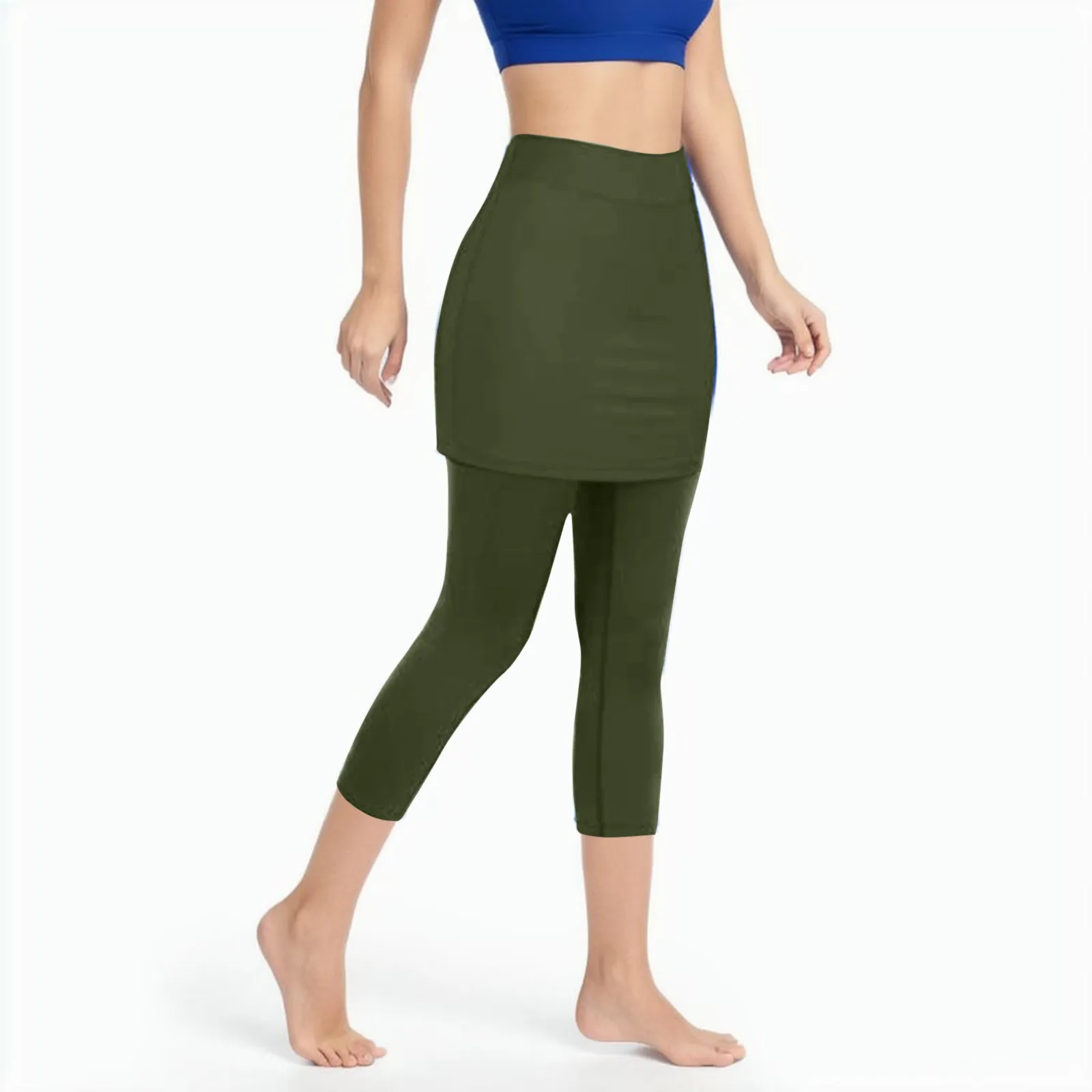 Mallas de Yoga con bolsillos para mujer, pantalones Capris deportivos, faldas elásticas para correr y Fitness