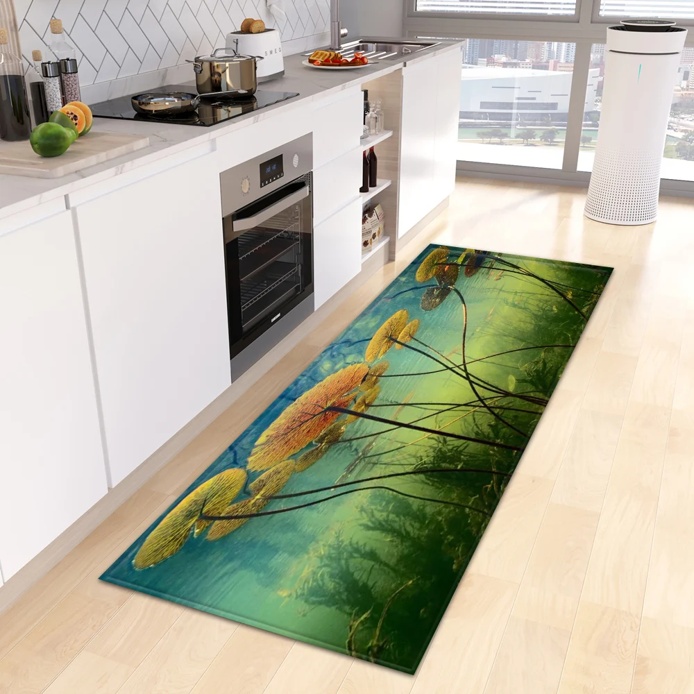 

Custom Modern Kitchen Rug Bath Entrance Doormat Bathroom Hallway Anti-Slip Foot Mat Home Bedroom Living Room Floor Decor Carpet