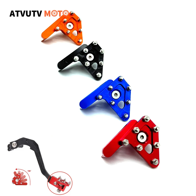 Pedales de freno trasero para motocicleta, palanca de freno, punta de estribo CNC para Honda CRF250R, Kawasaki KLX, Yamaha YZF, KTM EXC, EXCF, SX, SXF