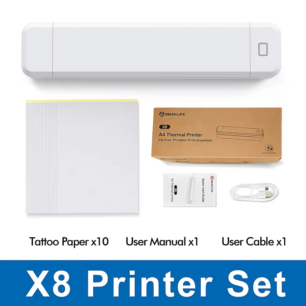 Marklife X8 Portable Thermal Printer Wireless Tattoo Transfer