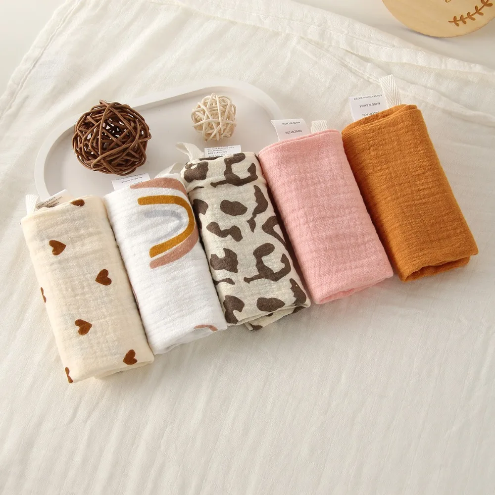 

3/5Pcs High Quality 6-Layer Pure Cotton Cotton Washcloth Absorbent Soft Newborn Burp Cloth Gauze Cotton Towels Square Towels