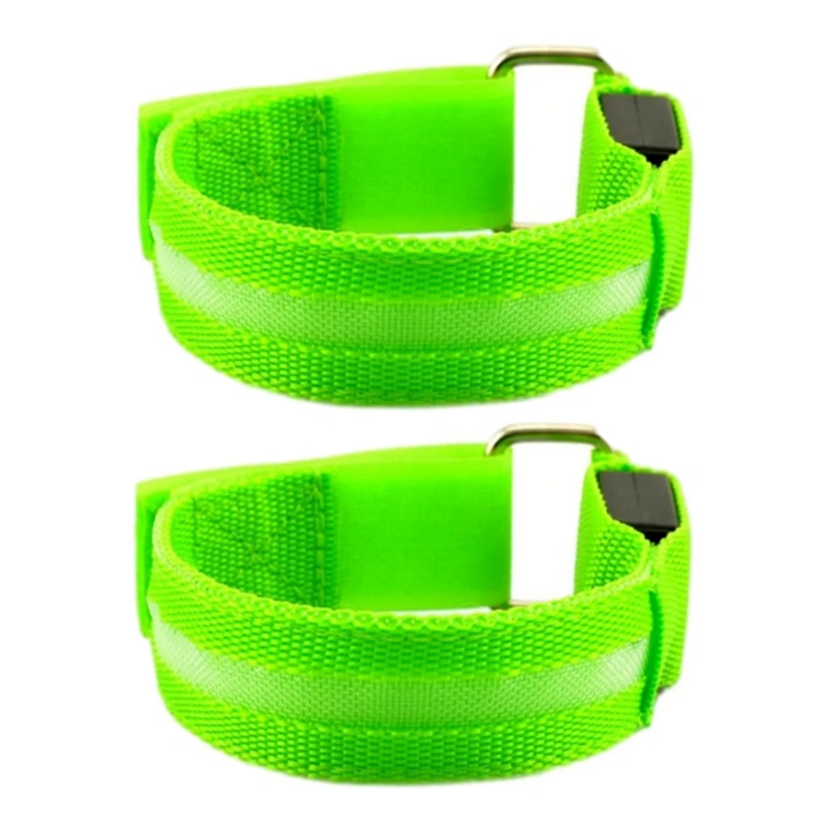 

N18R 2pcs Night Running Arm Line LED Outdoor Sports USB Rechargeable Wristband Safety Leg Warning Wristband Green