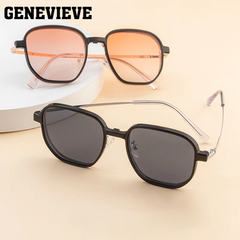 GENEVIEVE Simple New Fashion Design Magnetic Optical Myopia Lenses Polarized Sunglasses Customizable Prescription JS08ZM