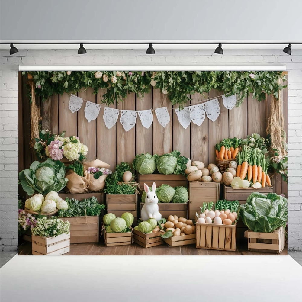 Весенний пасхальный фон для фотосъемки, деревянная доска, настенные цветы, Бао Cai, морковь, кролики, яйца, детский фон для дня рождения