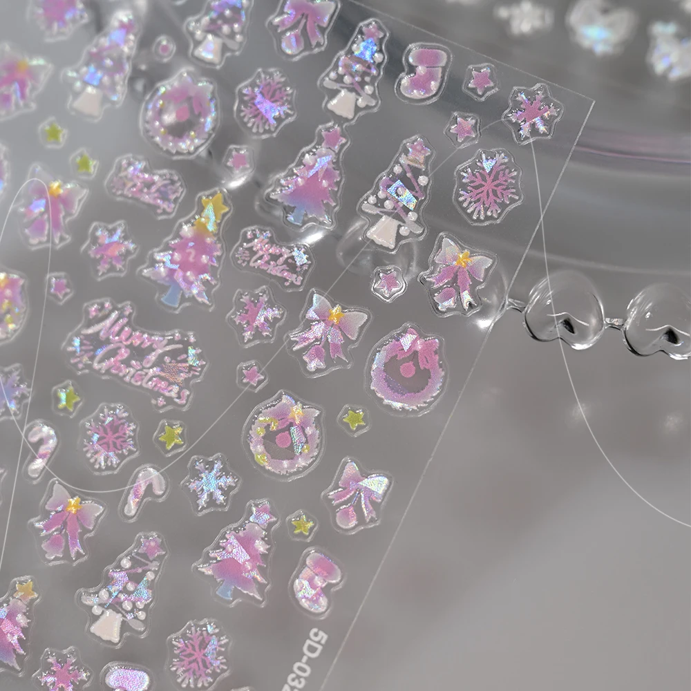 1pc オーロラ蝶ネイルステッカーピンク蝶シェル光線天使の羽スライダー妖精ライト & 活発な半透明ネイル Dec