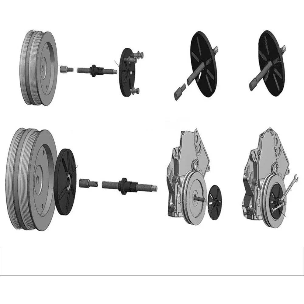 مجموعة أدوات إزالة وتثبيت الموازن التوافقي ومزيل دولاب الموازنة وإزالة بكرة العمود المرفقي عجلة القيادة - تخفيضات كبيرة