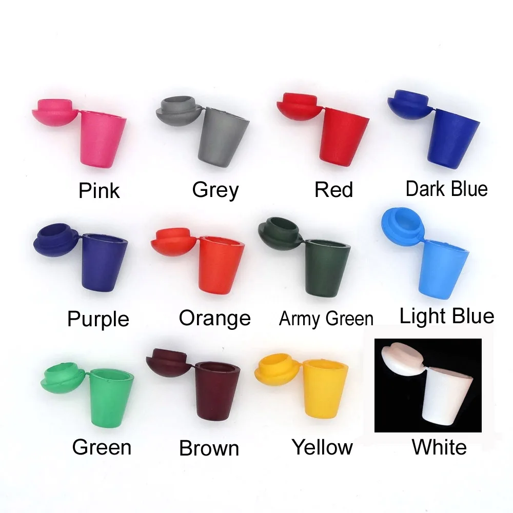 12pcs Colorful Plastic Bell Stopper With Lid Cord Ends Lock Stopper Toggle Clip for Paracord / Clothing