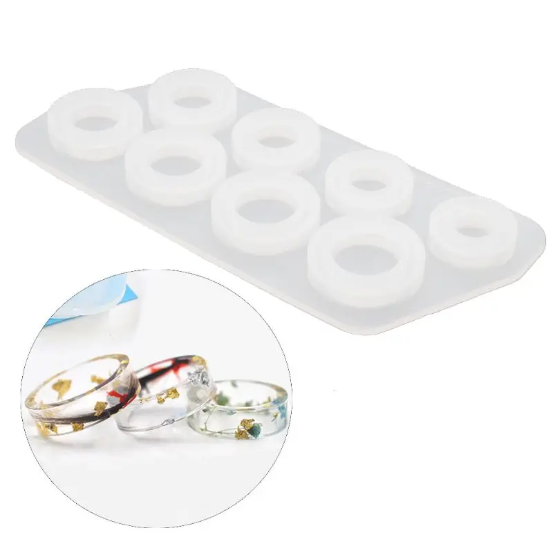 8 Pcs Resin Casting Circle Jewelry Molds Resin Ring Mold Silicone Jewelry DIY Dropship