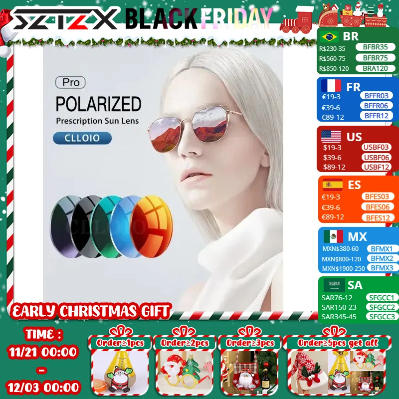 SZTZX Polarized Lens 1.56 1.61 1.67 Myopia Hyperopia Sunglasses Lens Prescription CR39 Resin Aspheric Anti-Glare Glasses Lenses