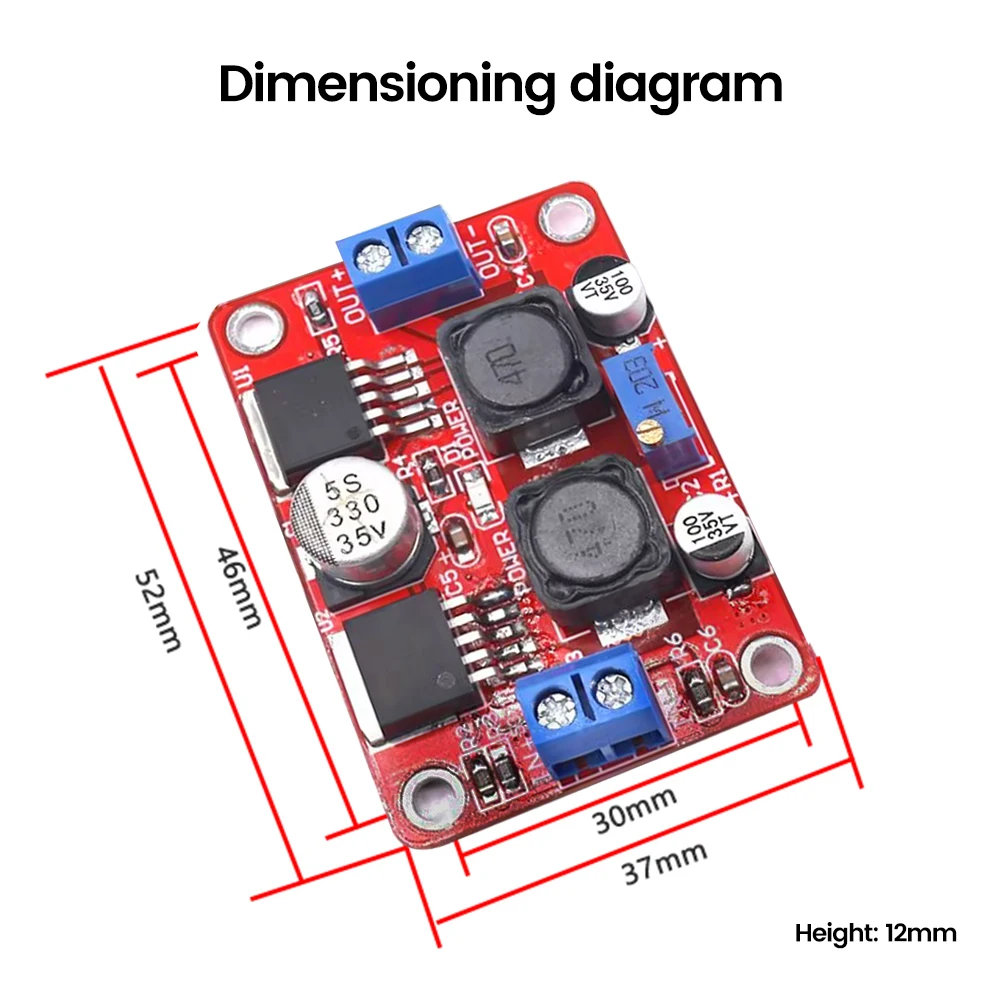 LM2577S+LM2596S Auto Boost Buck Converter Module DC1.25-26V Adjustable Boost Buck Converter Module Adapter