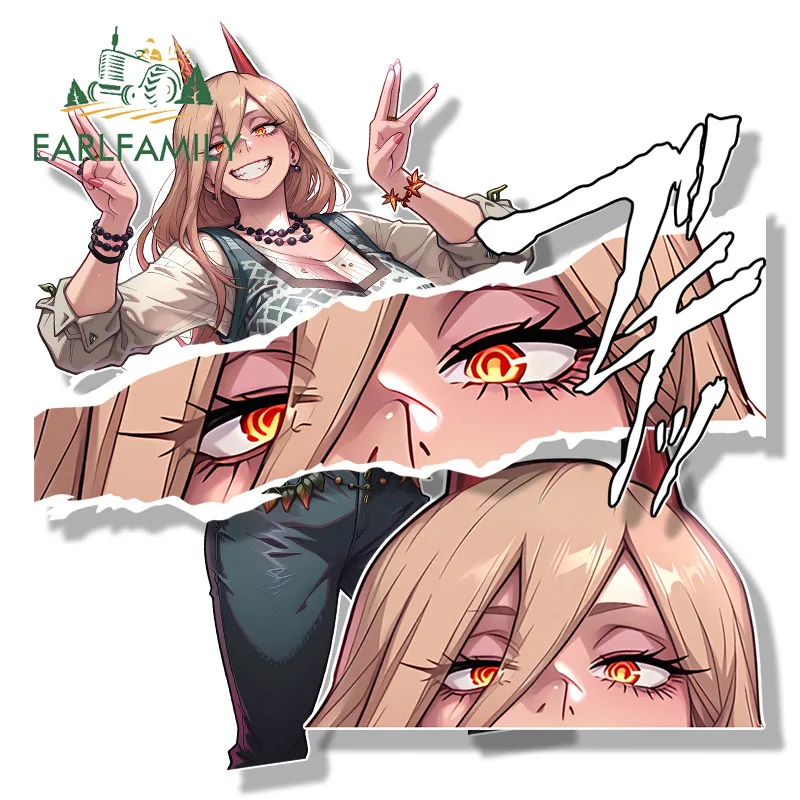 EARLFAMILY Power Fanart Автомобильные наклейки водонепроницаемые для кемперов, серфбордов, бамперов, окон, ноутбуков, маскировка царапин, стайлинг автомобиля