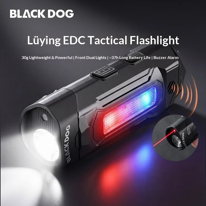 BLACKDOG Lightweight EDC Tactical Flashlight Back Clip Multi-functional Side Lights Magnetic Base For Outdoor Travel Home Use