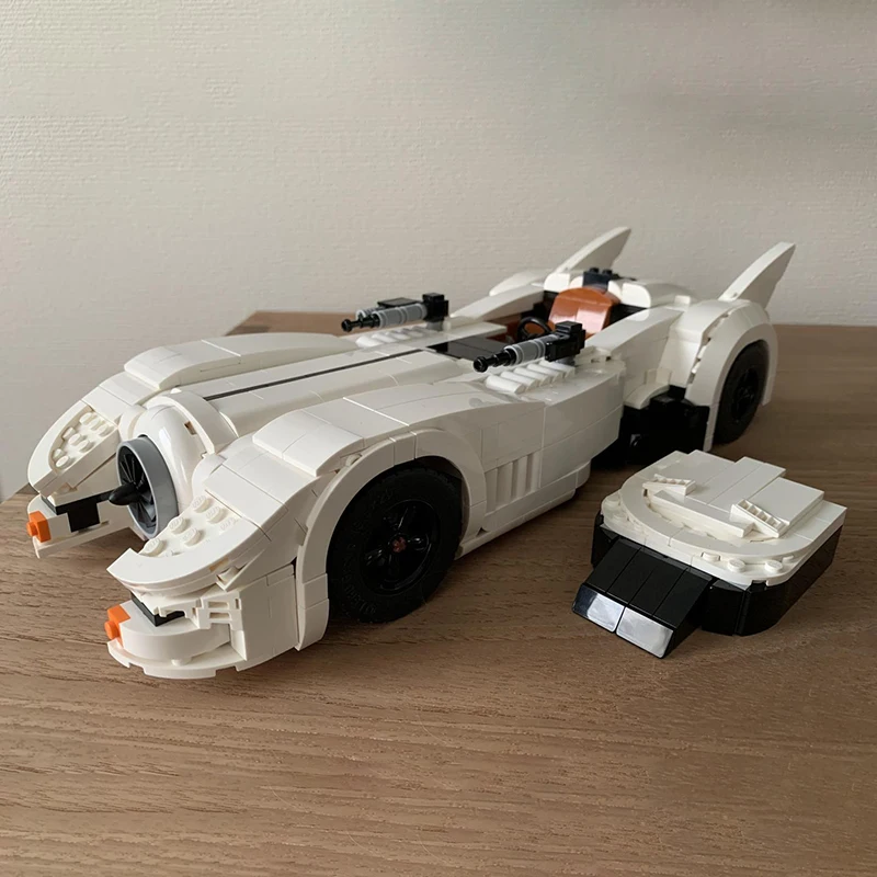 NEW MOC 10295 Combat Type Super Car Series UCS White Batmobile Chariot DIY Blocks Model Brick Toys Children's For Christmas Gift