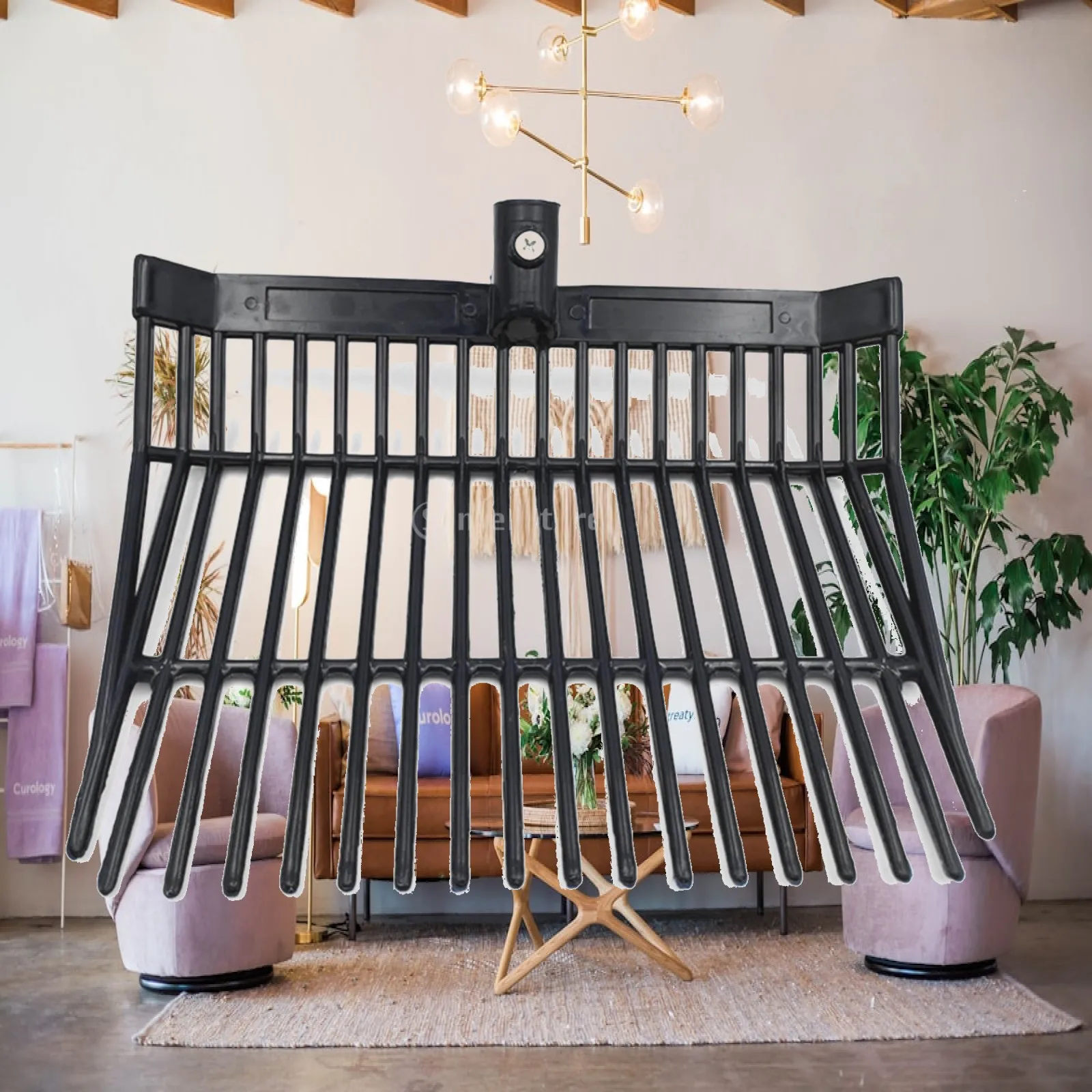 ABS Farm Manure Fork Rake Head 18 Tine Stable Cleaning Tool for Hay Straw Grass Leaf Sifting