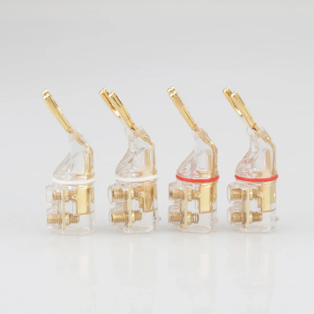 SY1503 4Pcs Hifi Audio Y Spaten Stecker Rhodium Überzog Reine Kupfer Lautsprecher Terminal Anschluss Hallo-end-Lautsprecher Kabel stecker Adapter