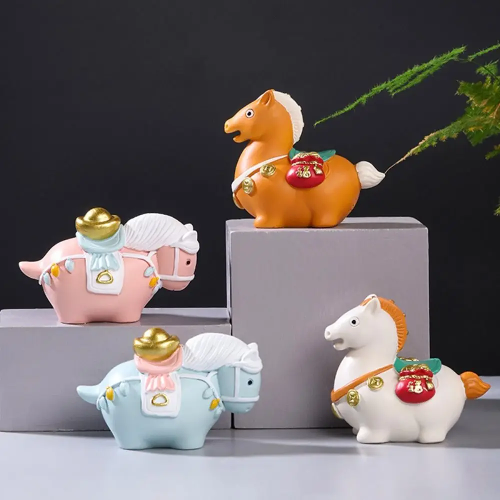 Patung Kuda Poni Resin yang Dapat Diputar, Desain Hewan Peliharaan yang Unik, Patung Kuda Zodiak yang Unik, Patung Kuda Kartun yang Indah, Koleksi Seni